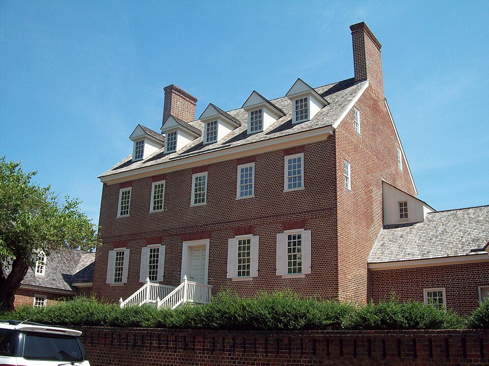 William Paca House exterior in Annapolis, Maryland; a historic view of the house, not the garden.